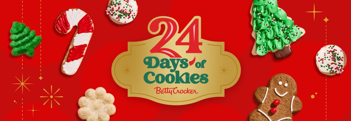 Image of Betty’s 24 Days of Cookies logo with sugar cookies along the border.