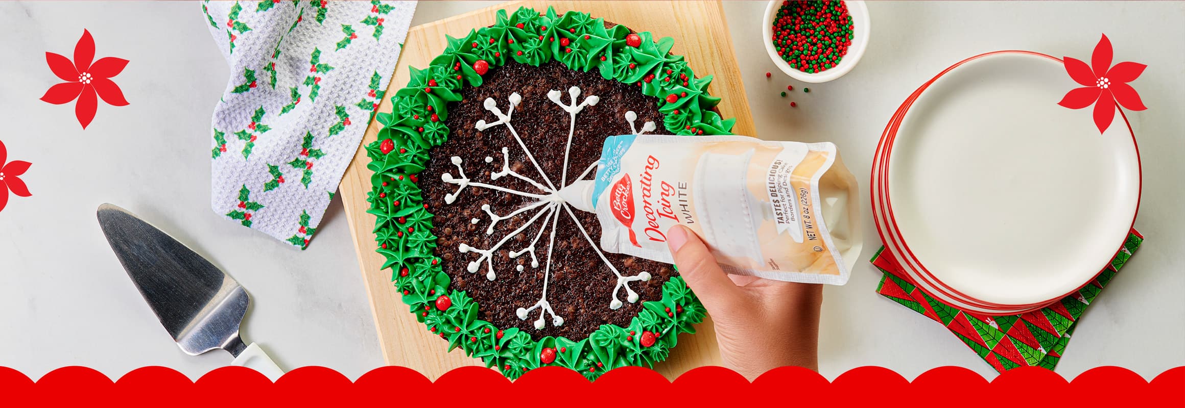 Snowflake Brownie Cake