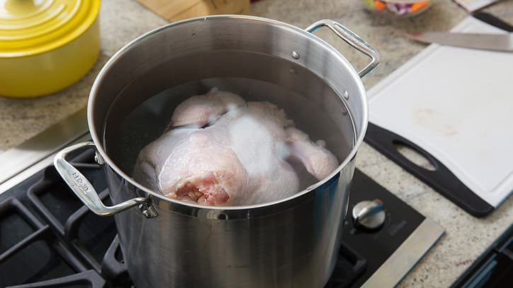 Turkey immersed in brine