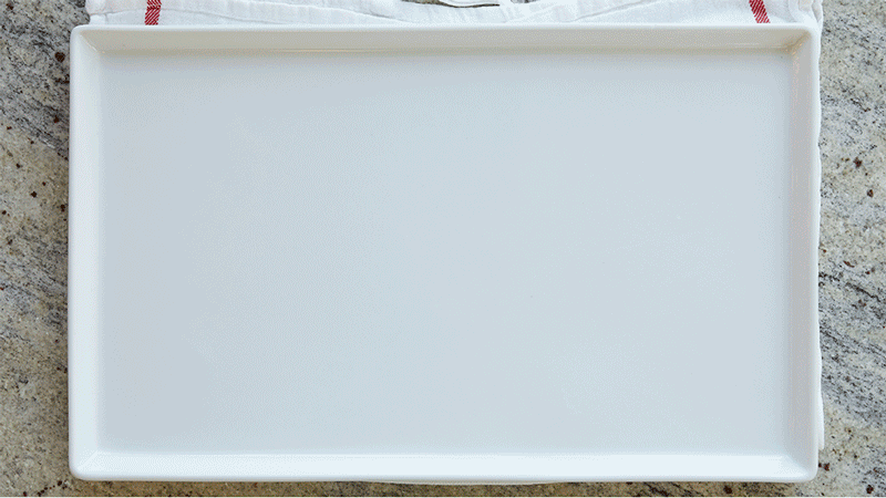 An empty white platter